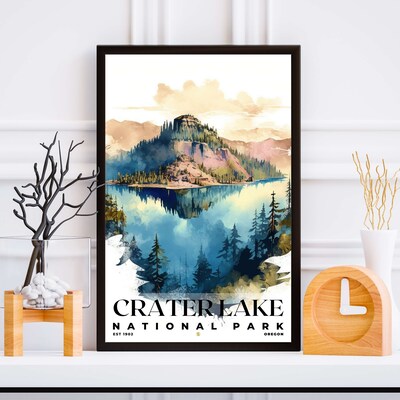 Crater Lake National Park Poster, Travel Art, Office Poster, Home Decor | S4 - image4